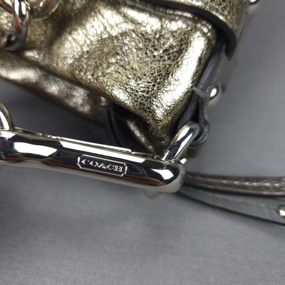 Coach Brooke Hobo‎ Bag Metallic Gold Leather F17165 Slouchy Shoulder Purse Y2K - Picture 16 of 16